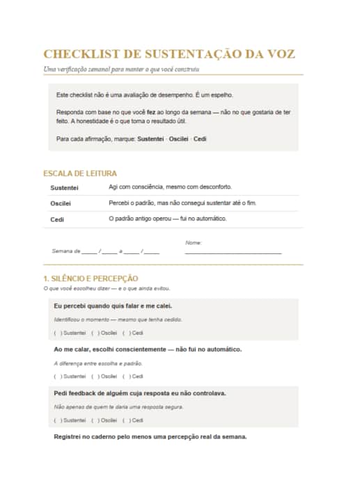 Checklist de Sustentação da Voz